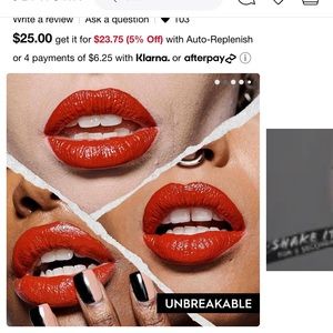 NWT! Unbreakable Red Urban Decay Vice Lip Bond